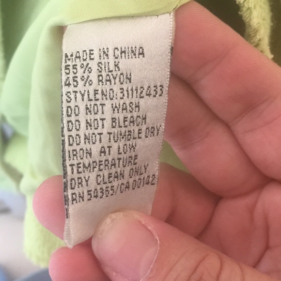 Brand: Nygard Collection. Size: 14 Colour: Light Green. Made of silk and rayon. - Picture 6 of 6